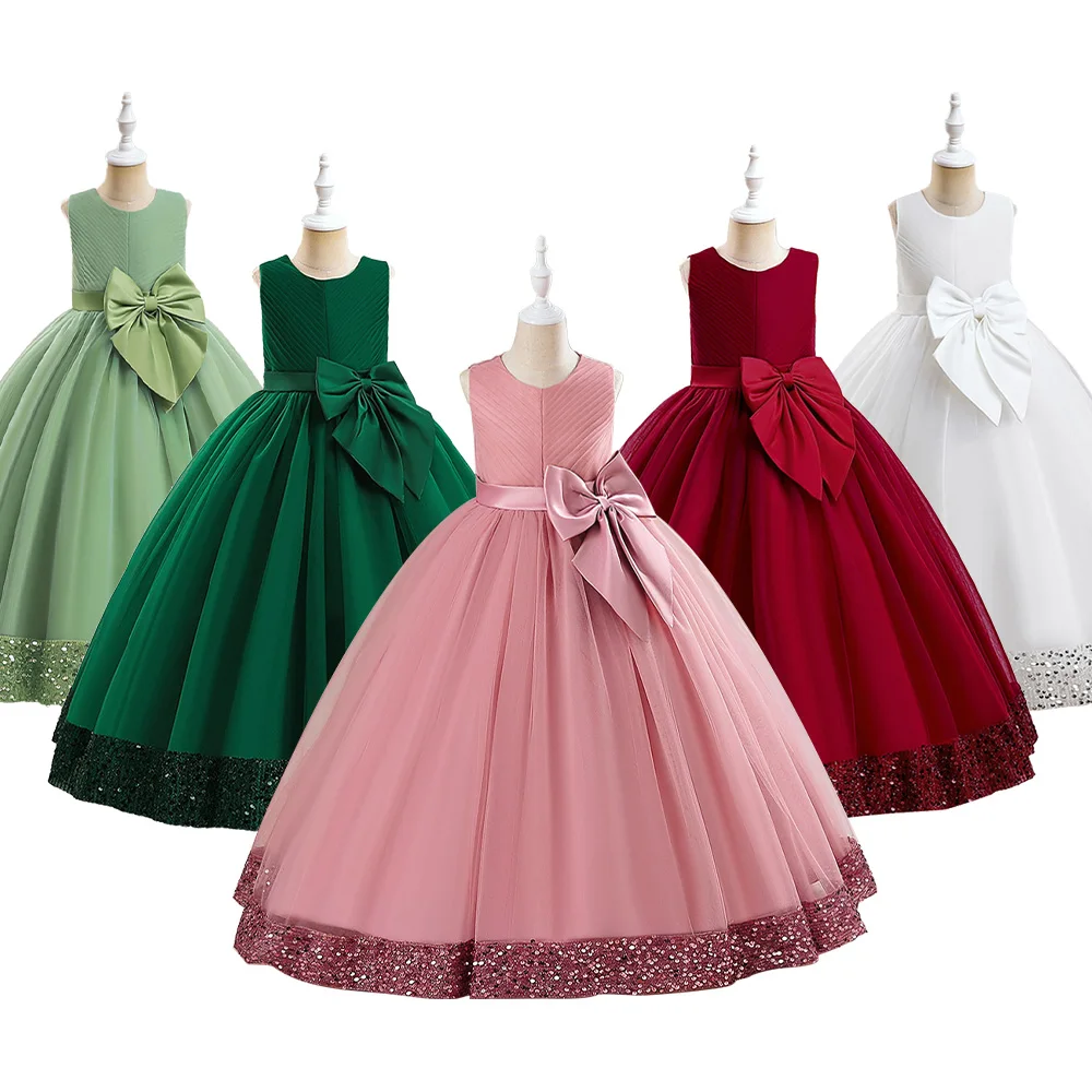 

Mqразы, летнее платье, длинное платье, Цветочная Одежда для девочек, детская одежда, принцесса, день рождения, искусственное платье для приема выпускного вечера, белое свадебное платье для подружки невесты