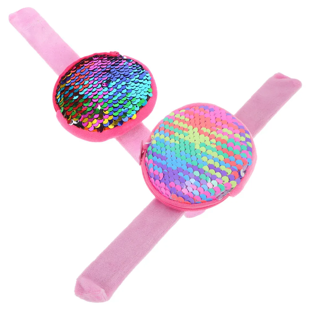 

2Pcs Kids Slap Bracelet Coin Purse Unicorn Snap Wristband Party Favor Bulk Classroom Prizes Birthday Gift Girls Party Supplies