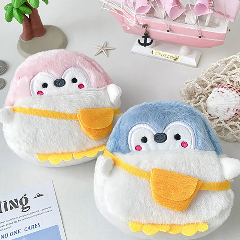 Cute Little Penguin Coin Purse Soft Mini Cartoon Coin Purse Lovely Data Line Bag Simplicity Durable Plush Coin Purse Accessories