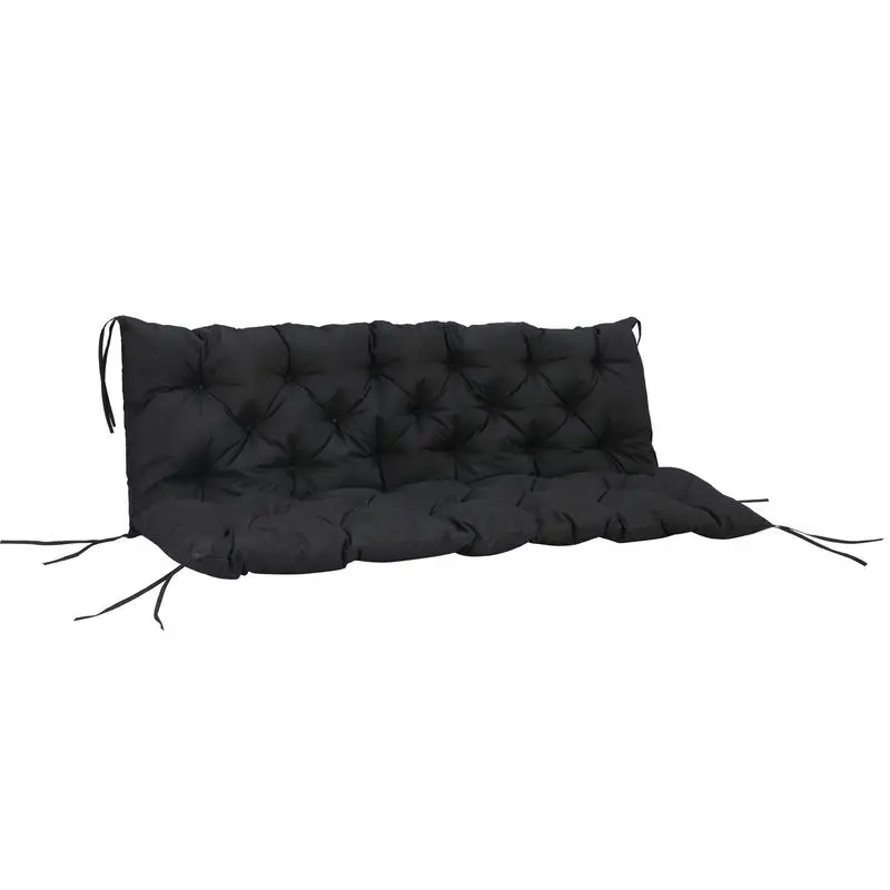 

59" x 38" Tufted Bench Cushion for Outdoor Furniture, 3-Seater Replacement for Swing Chair, Patio Sofa/Couch, Black