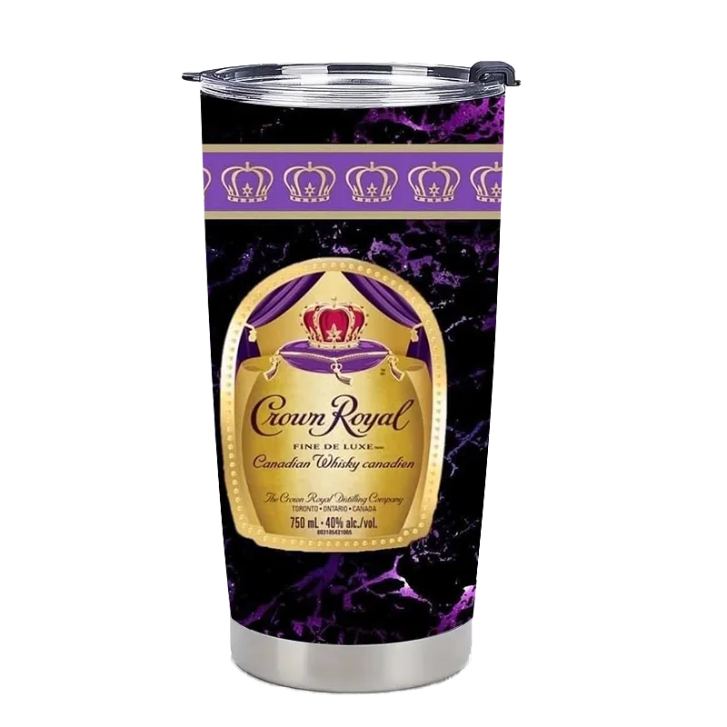 1 قطعة 20 أوقية كراون رويال ويسكي تحت عنوان الفولاذ المقاوم للصدأ، مانعة للتسرب، معزولة، غير قابلة للانزلاق، مقاومة للكسر، مثالية لعيد الميلاد