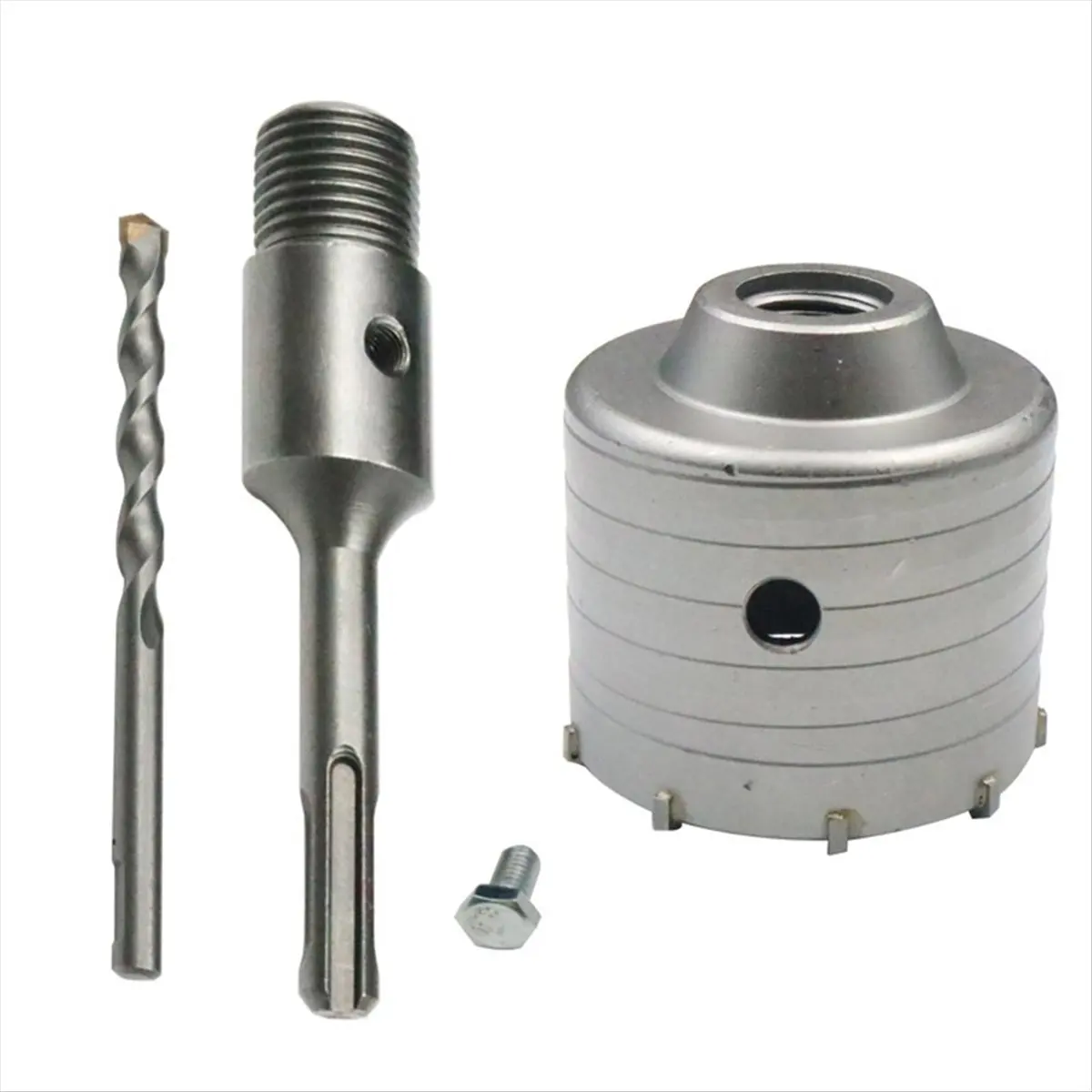 AA842~60mm SDS Plus Hammer Drills Wall Hole Saw Drill Bit Set Cutter Tools Round Shank Drill Bit for Concrete Brick Stone