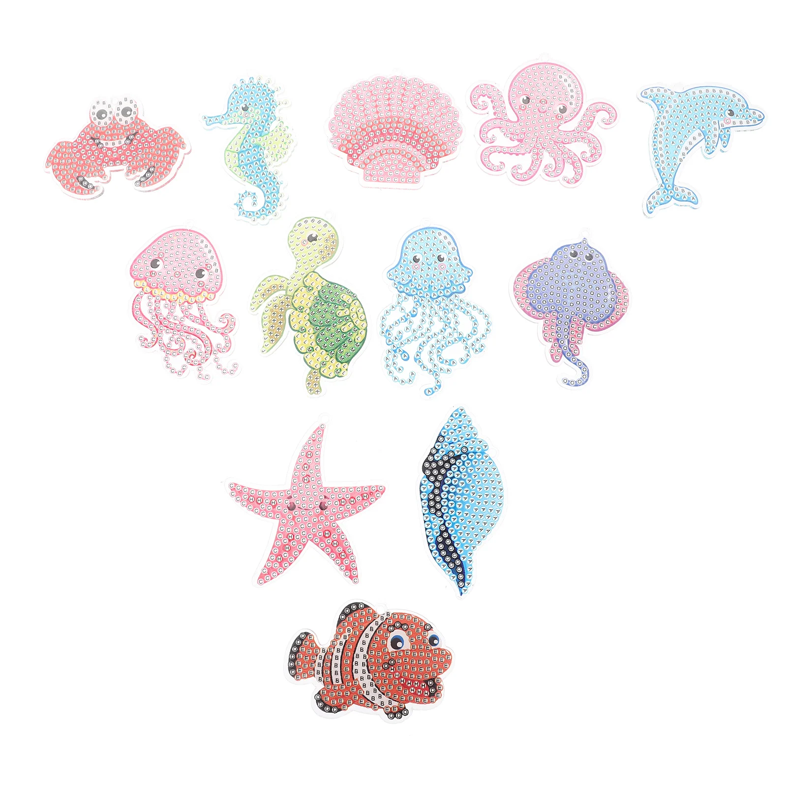 

1 Set Double-Sided Diamond Drill Keychain Pendant Acrylic Metal Diy Craft Kit For All Ages Hanging Ornament Party Favor Gift Bag