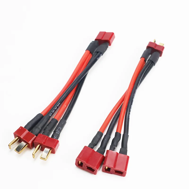 1Pcs T Plug Harness Parallel Battery Connector Cable Dual Extension Y Splitter Silicone Wire for Rc Quadcopte Fixed Wing Model view 2