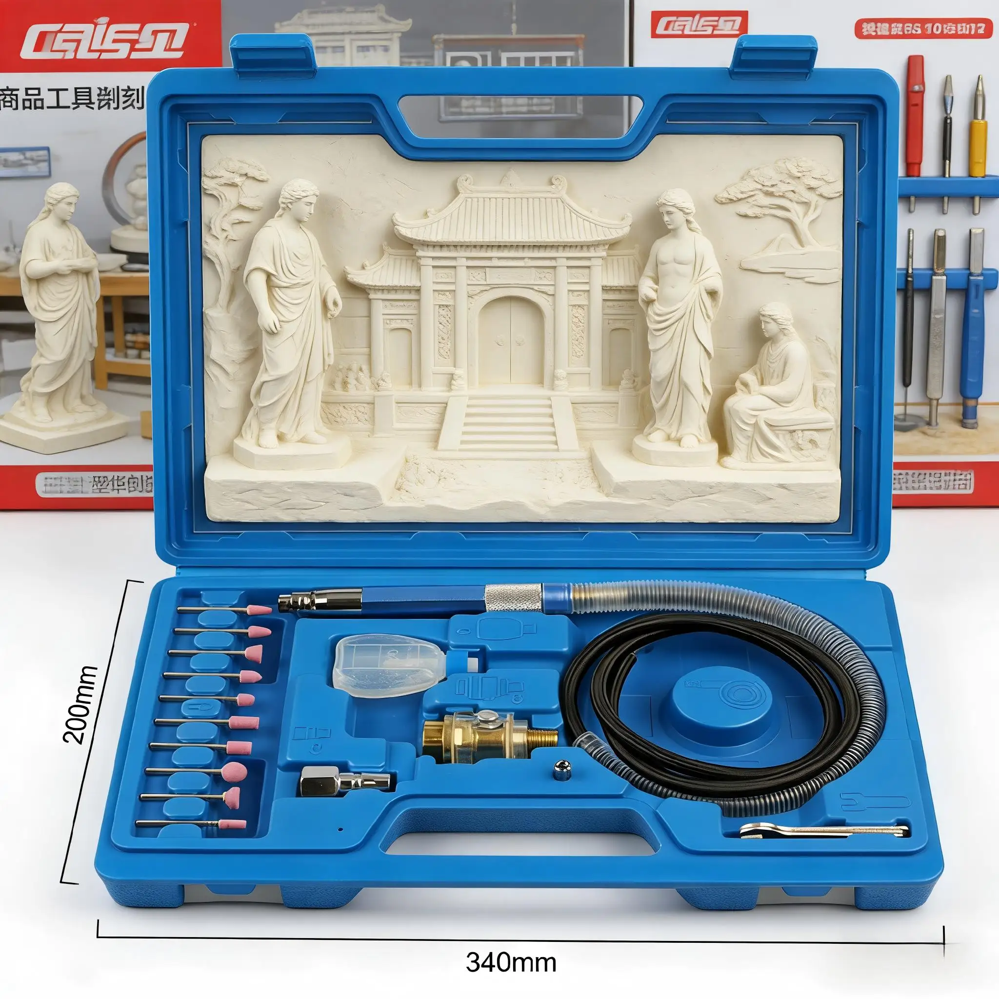 Air Die Grinder Kit 1/4in High Speed Compact Pneumatic Grinding Pen Speed 58000-65000rpm Metal Wood Polishing Pneumatic Tools