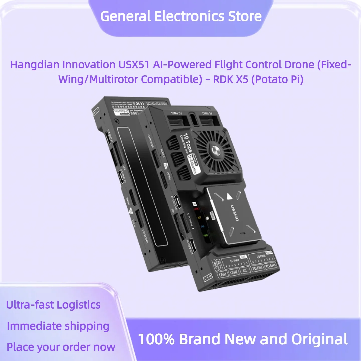 Hangdian Innovation USX51 AI-Powered Flight Control Drone (Fixed-Wing/Multirotor Compatible) – RDK X5 (Potato Pi)