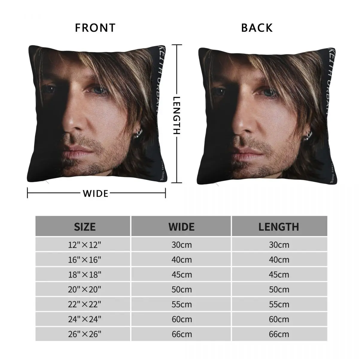 Keith Urban Love Pain The Whole Crazy Thing Square Pillowcase Polyester Linen Velvet Printed Zip Decorative Home Cushion Cover