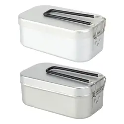 Hiking Picnic Tableware Food-grade Aluminum Alloy Dinner Box BBQ Bushcraft Tourist Dishes Camping Equipment Outdoor Accessories