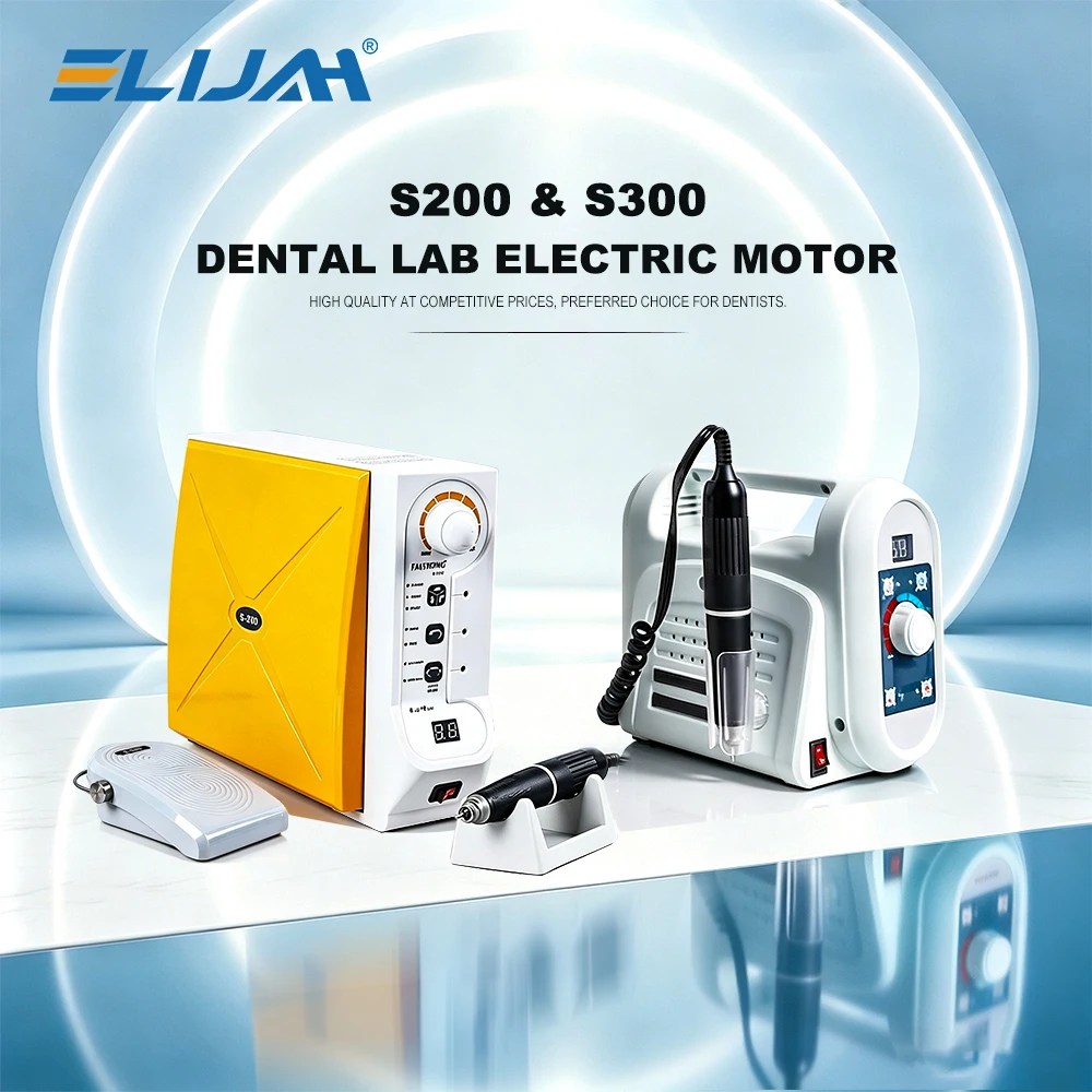 ELIJAH S200/S300 Dental Micromotor 60,000 RPM Brushless Grinder Multiple Speed Control for Dental Lab Polishing Equipment