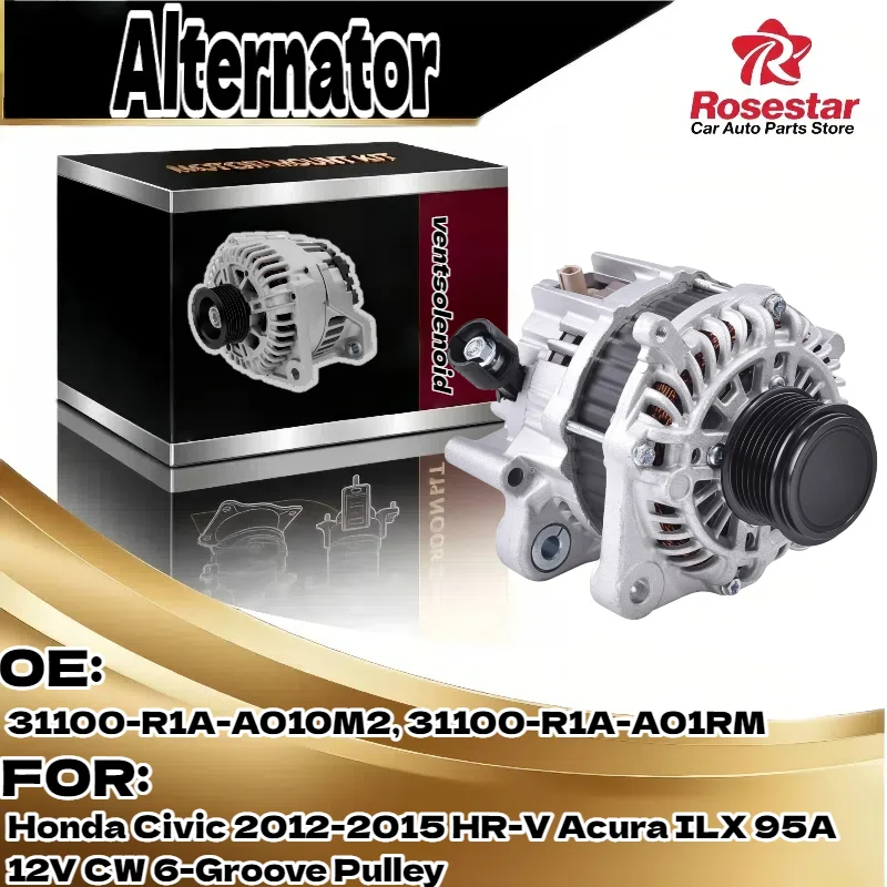 

Alternator for Honda Civic 2012-2015 for Honda HR-V for Acura ILX 95A 12V CW 6-Groove Pulley 31100-R1A-A010M2 31100-R1A-A01RM