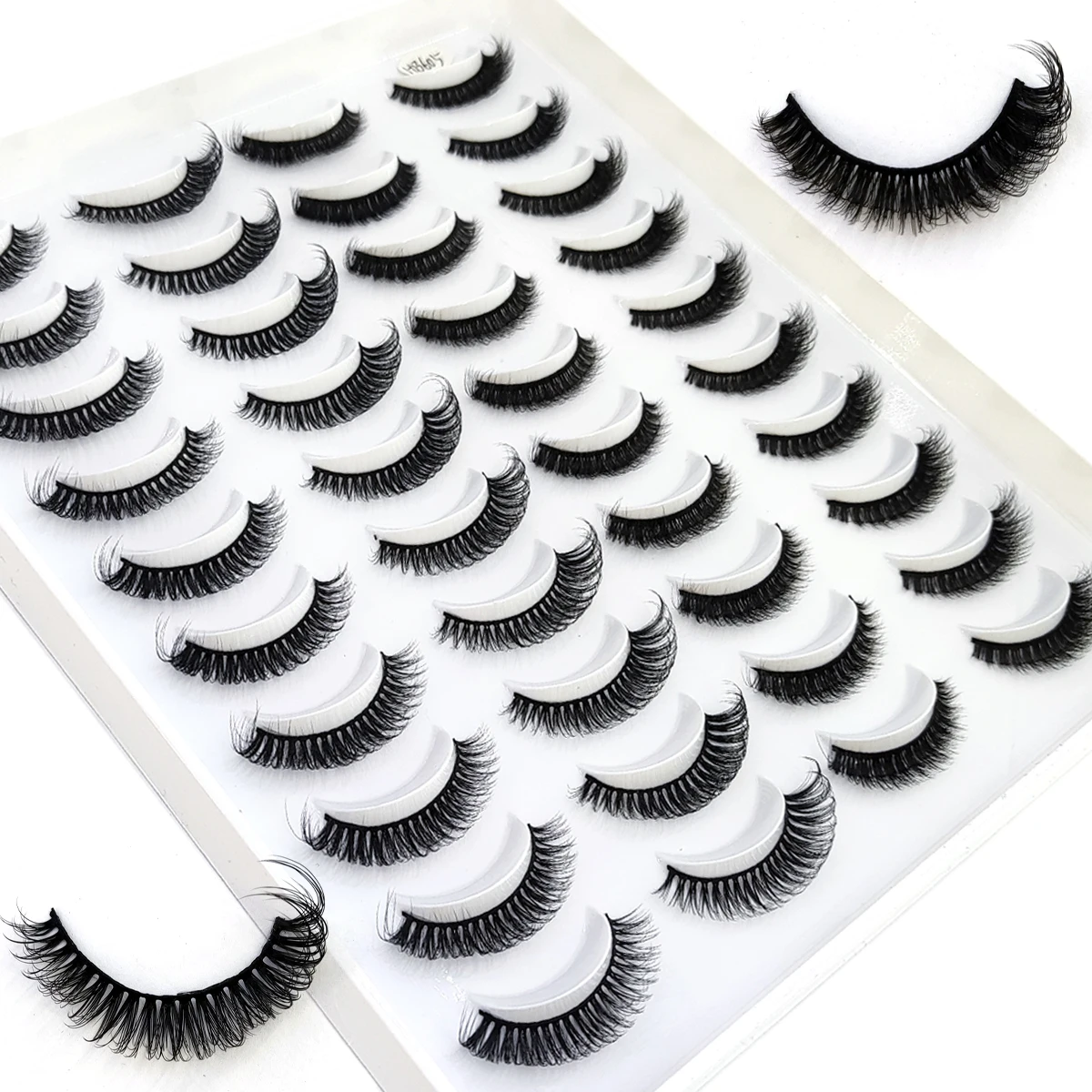 HBZGTLAD 5/20 Paar natürliche lange 3D künstliche Nerz falsche Wimpern Make-up-Set Nerzwimpern verlängerte Wimpern kurze Wimpern