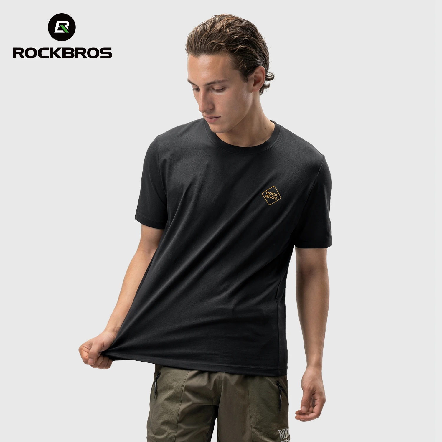ROCKBROS Cycling Short Sleeve Lightweight Breathable Casual Unisex Bike T-Shirt with Multi Pockets UV Protection Bike Jersey