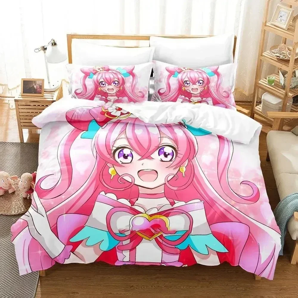 

Anime Pretty Cure Comfortable Duvet Quilt Cover Pillowcase Bedding Set Children Bedroom Decoration Home Textile