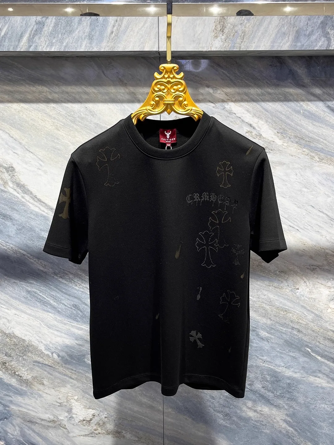 

Men's Thiened ort Sve T-irt Letter Print Slim Fit Elastic f Sve Base irt Casual Sle round Ne Regular Length