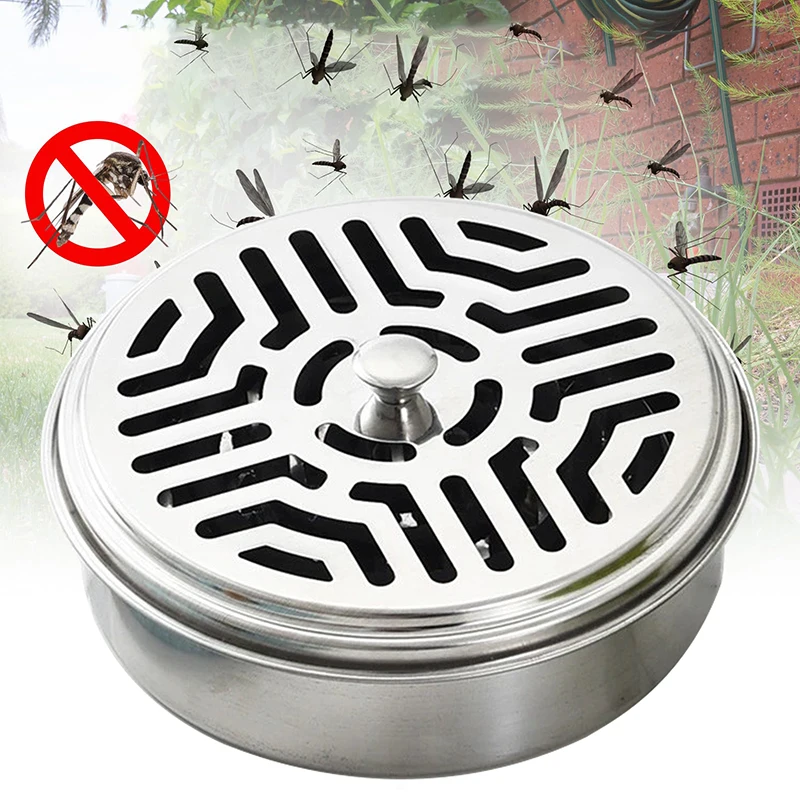 Mosquito Incense Holder,Stainless Steel Mosquito Coil Box,Sandalwood Holder,Fireproof ​Incense Burner for Home Office