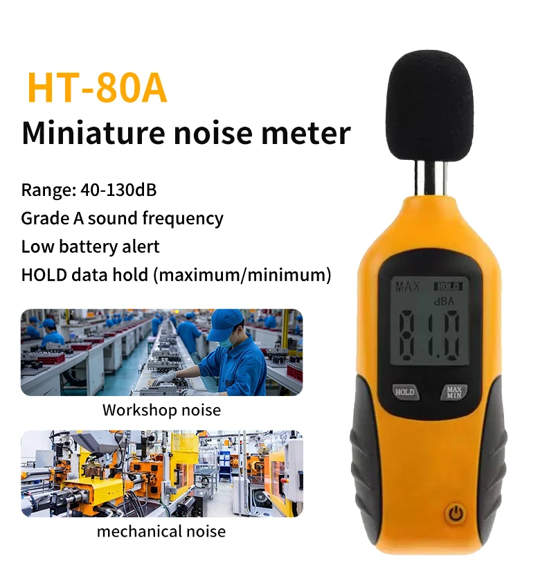 High Precision Decibel Meters Noise Testers LCD Display 0.1% Accuracy 31.5Hz-4kHz Frequency