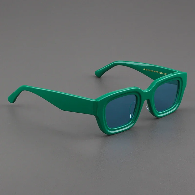 Lunettes de soleil en acétate avec visage vert pour hommes et femmes, lunettes de créateur, UV400, extérieur, fait à la main, tendance de la mode