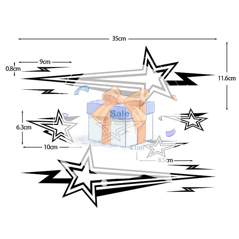 Meteor Motorcycle Vinyl Sticker Waterproof Weather Resistant 1 Set for Scooter Side Panel Daily Riding Decor