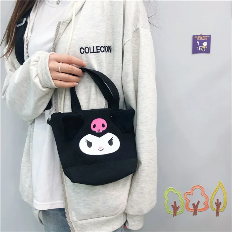 Sanrio Cinnamoroll-Bolso de hombro de dibujos animados Kuromi, bandolera Kawaii My Melody, mochila bonita para estudiantes, regalos para niños, Juguetes