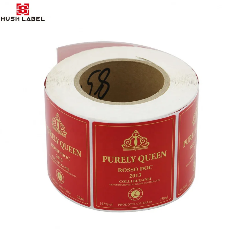 custom.Custom Printing Self Adhesive Embossed Metal Stickers Red Wine Perfume Bottle Printed Labels