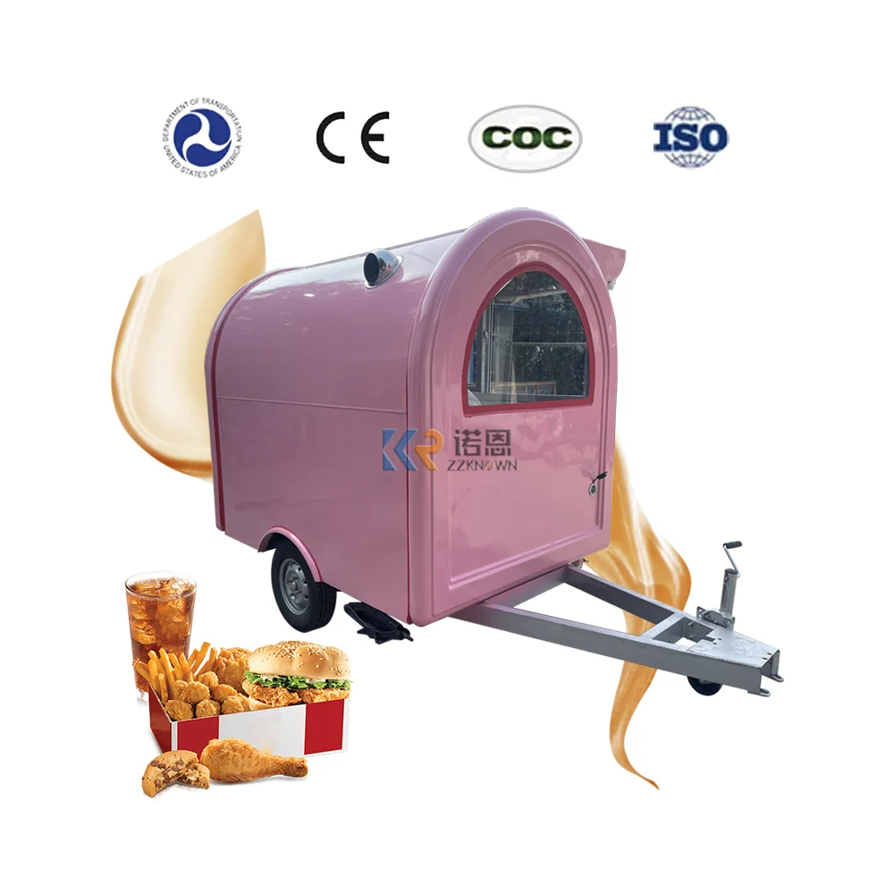 Mobile Food Trailer Dot Vin Approve Kitchen Street Fast Food Truck Trailers Fully Equipped Ice Cream Cart