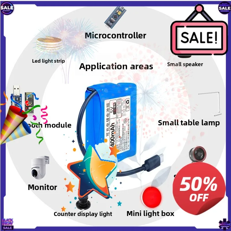SWZY 18650 Micro USB Output 5V Lithium Battery Pack for Mini Speaker WiFi Bluetooth Monitor LED Light USB Fan Rechargeable Batte