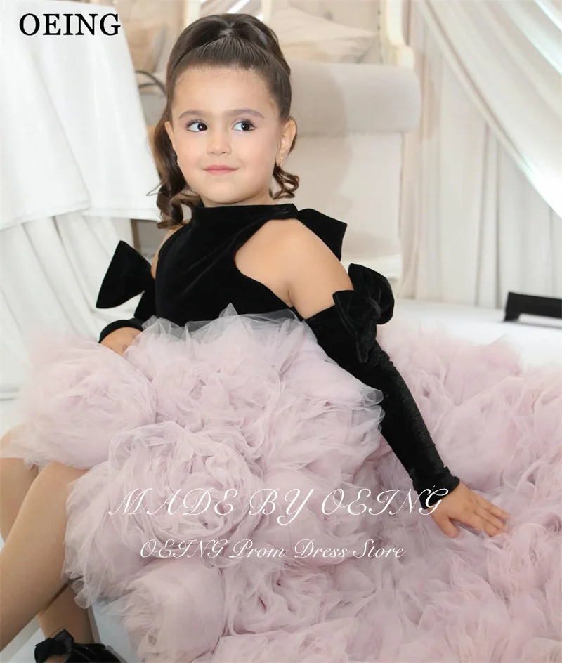 ชุดเดรสเด็กผู้หญิงทรงบอลหรูหราจาก OEING สีตัดกัน ทรงไฮโลว์ สำหรับงานแต่งงาน งานปาร์ตี้ ชุดเจ้าหญิงวันเกิด สามารถสั่งตัดได้