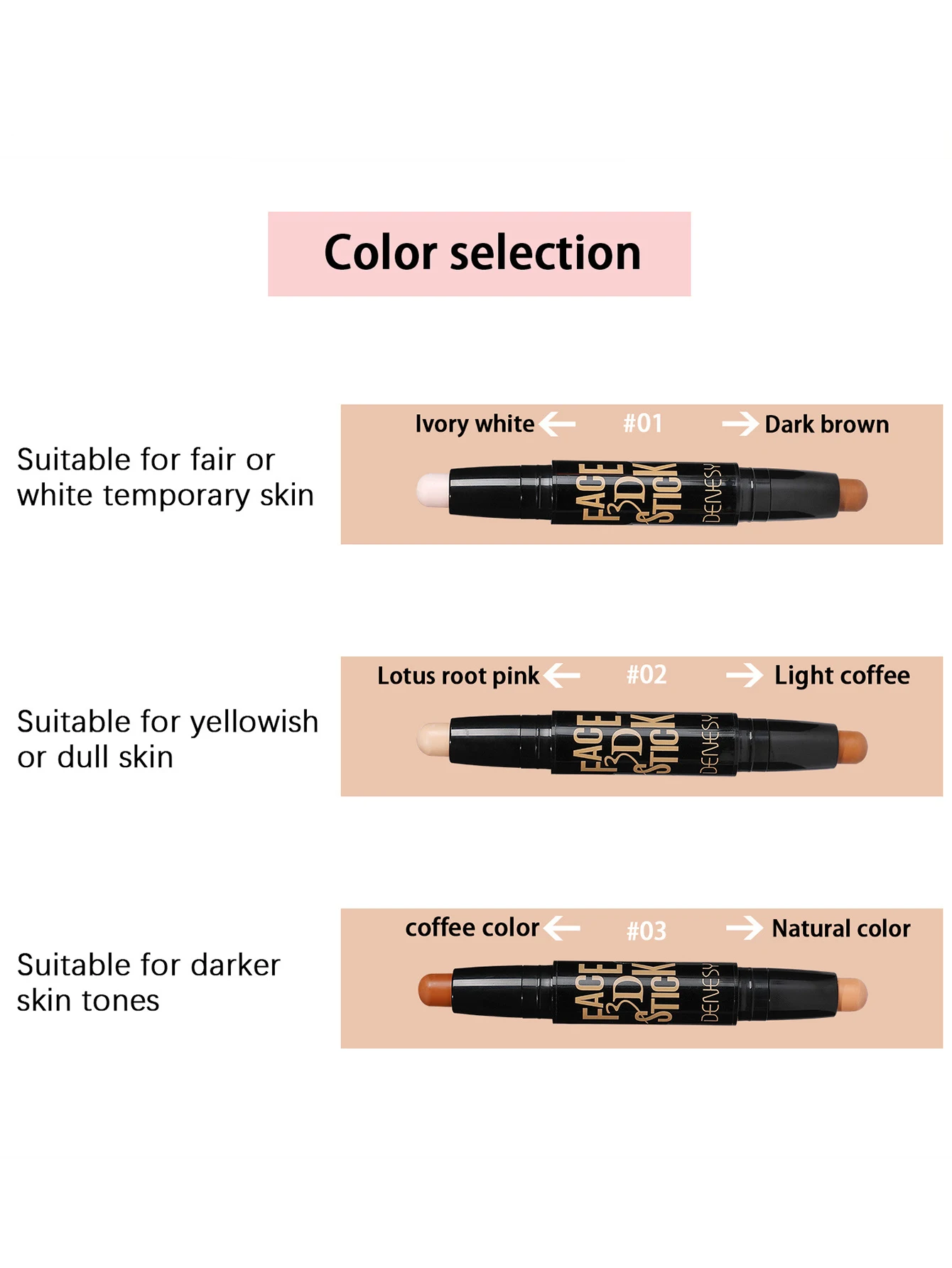 Matte Styling Stick Dark Brown Double Head Outline Pen Long Lasting High Color Dual Use Non Fading