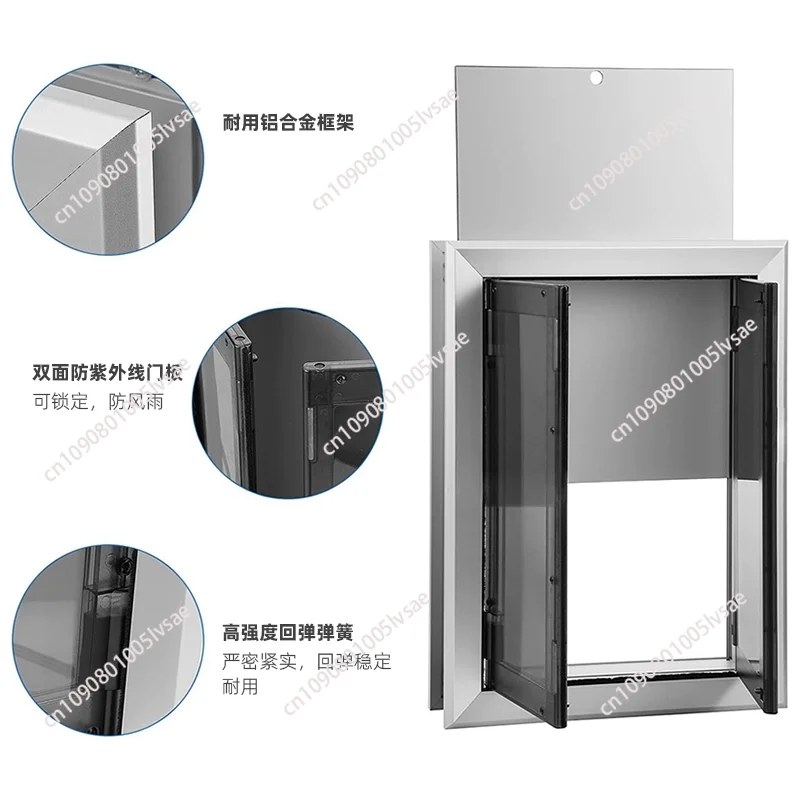Dogs Door with Flap Heavy Duty Doors Large Aluminum Pet Door Energy Efficient Durable for Exterior Outdoor Indoor Wall Door