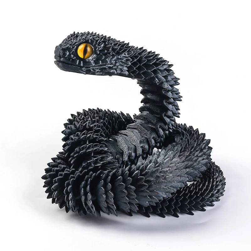 3D Printed 30cm Viper Model Desktop Viper Decoration Cool Multi-Jointed Activity Model Fish Tank Home Decoration