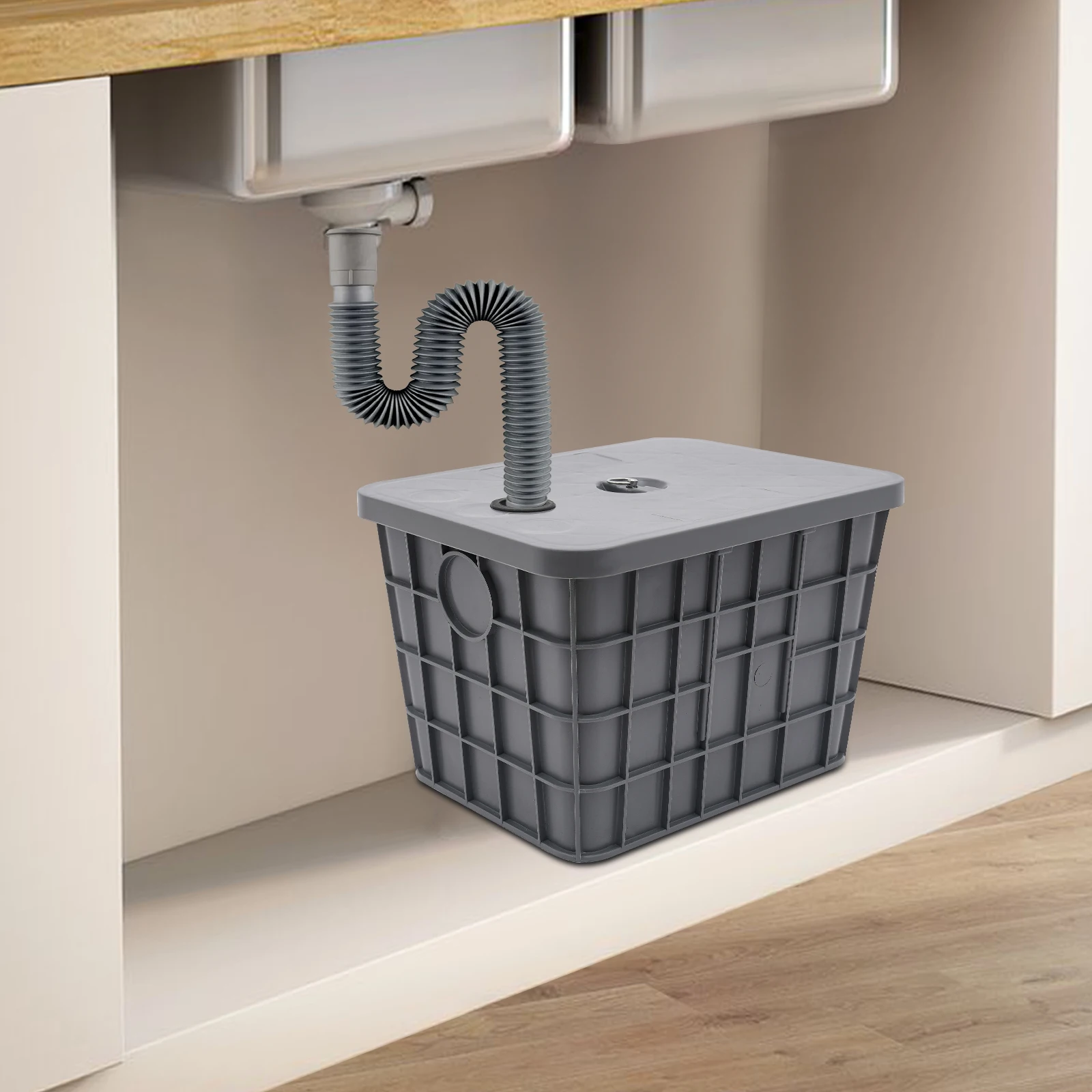 13.21 جالون شحم تجاري اعتراضية مستطيلة رمادية ريز اعتراضية PP المطاط مع قفازات واقية سلة المرشح #3