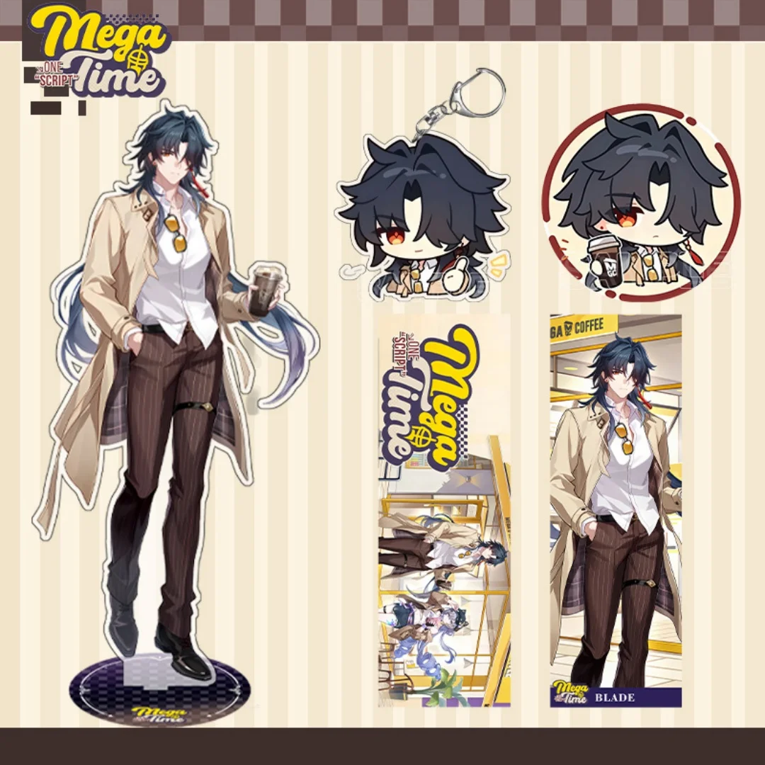 Honkai: Star Rail MEGA COFFEE Series Set Keychain Blade Silver Wolf Keyring Cute Cartoon Anime Game Bag Charms Badge Friend Gift
