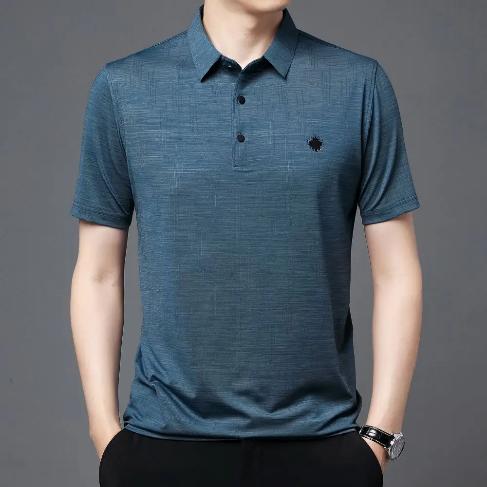 Business Casual Polo-Shirt Korean Fashion Design Sense Short Sleeve Young And Middle-Aged Men Summer Classic Tops W5606