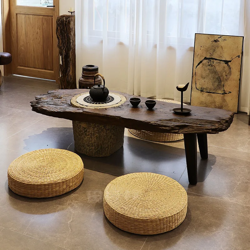 

Customized wabi silent wind solid wood tea table surrounding stove tea tabl balcony household outdoor short tabe tea tale B &