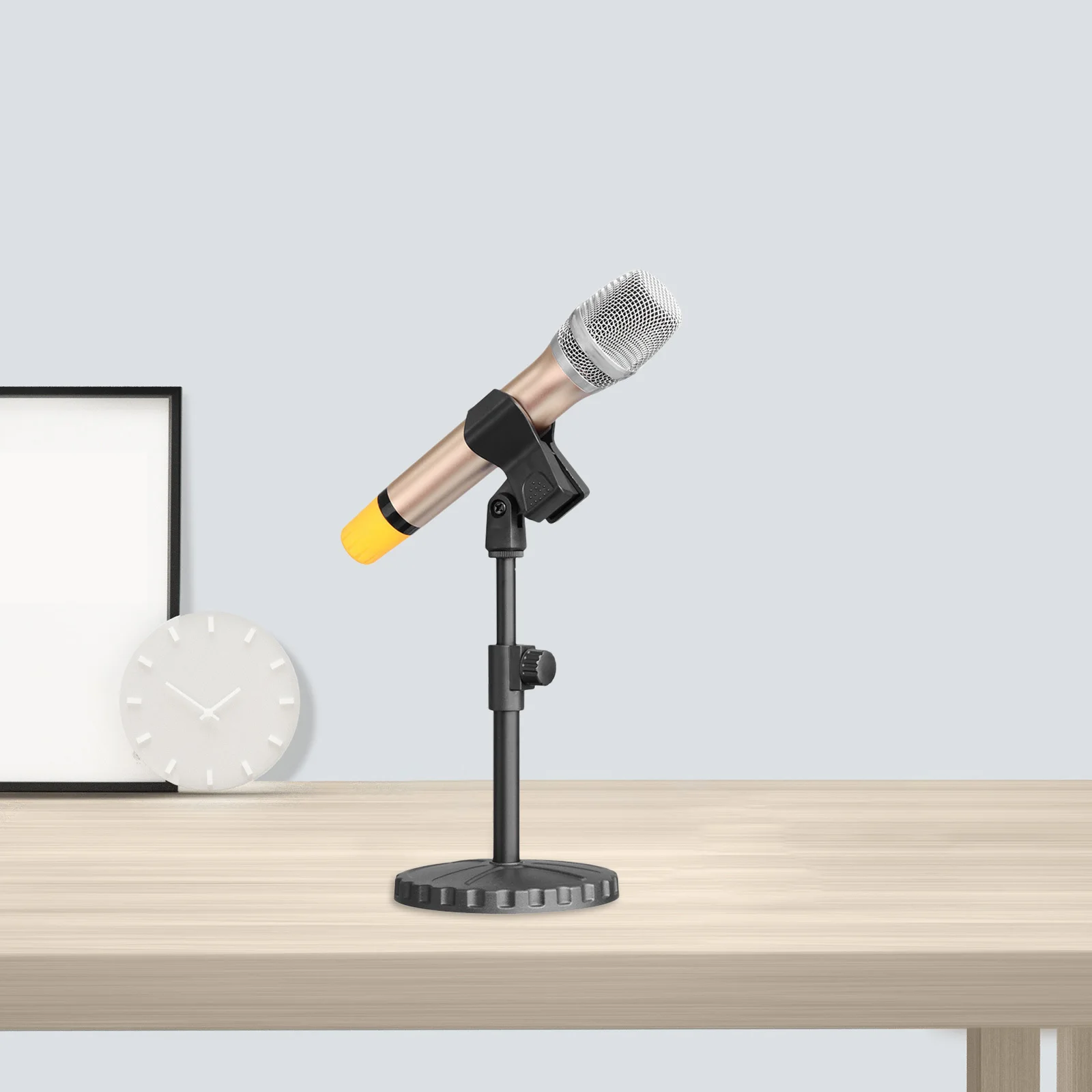 

2Pcs Universal Microphone Clips Spring Clamp Secure Mic Holder Lightweight Mic Stand Clip for Recording Performance