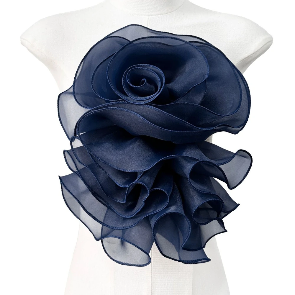 Mehrschichtige Chiffon-Rosen-Blumen-Brosche, Modeschmuck, Hochzeit, Party, exquisite handgefertigte, elegante Anstecknadeln für Damen-Accessoire – Detail 4