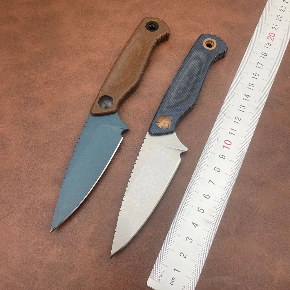 

Outdoor Straight Knife with Sheath Lightweight Durable Camping Tool D2 Blade Hemp Handle Utility Hunting Fixed Blade Knife