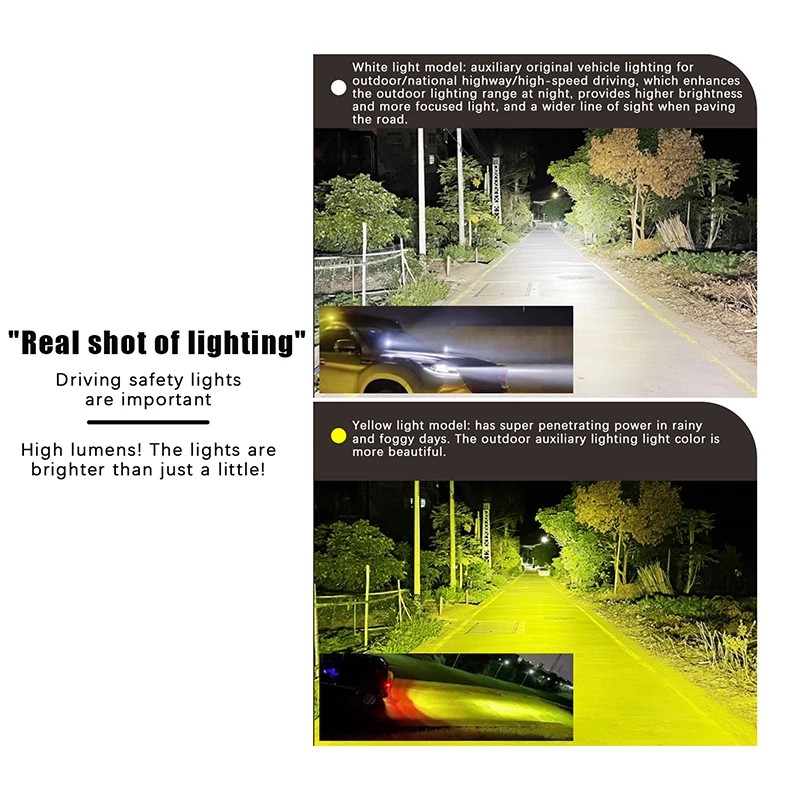 

3 Inch White Yellow LED Pod Driving Work Light For Motorcycle Pickup Truck Offroad Roof