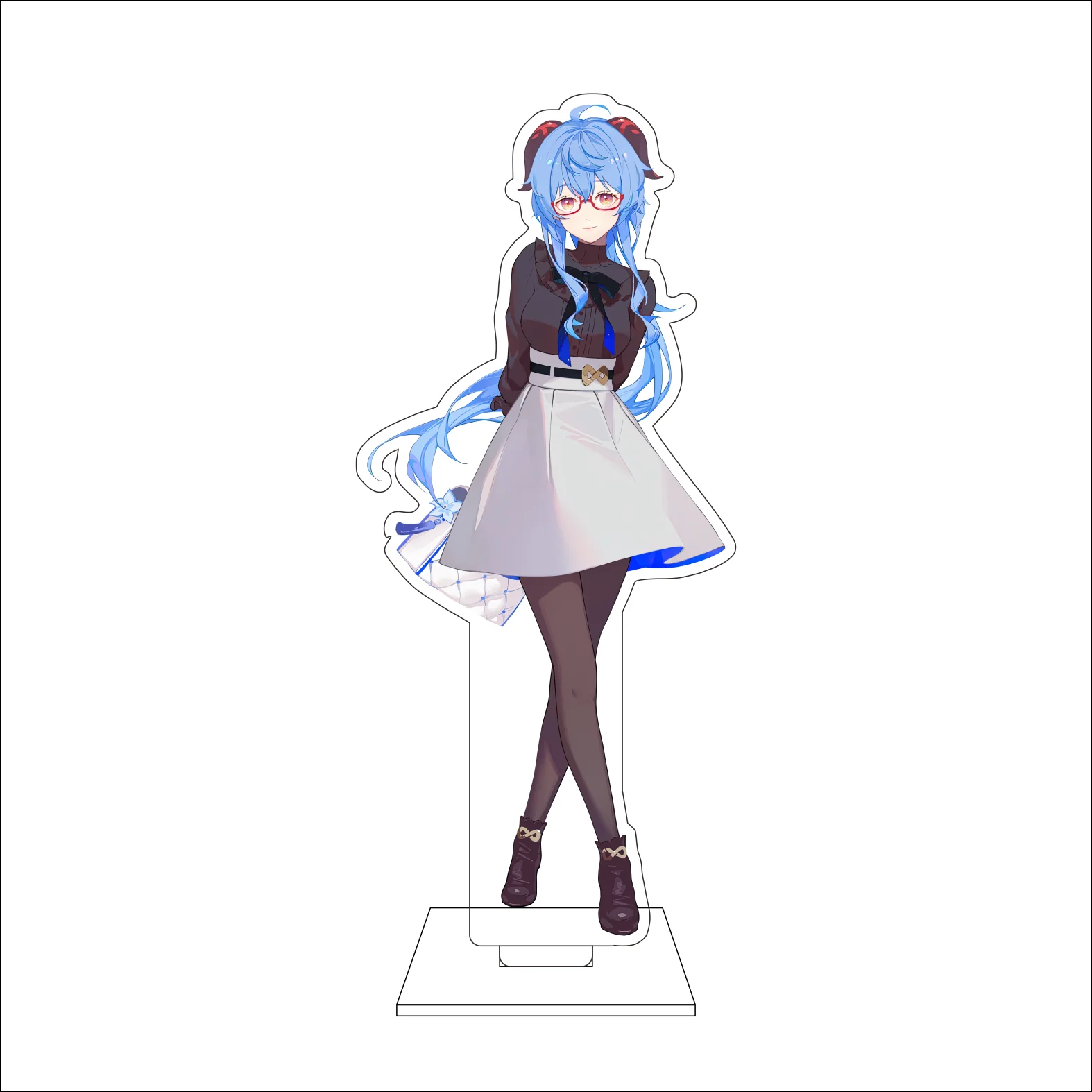 16CM Anime Genshin Impact Cosplay Acrylic Figure Stand Plate Ganyu Ornaments Gifts view 6