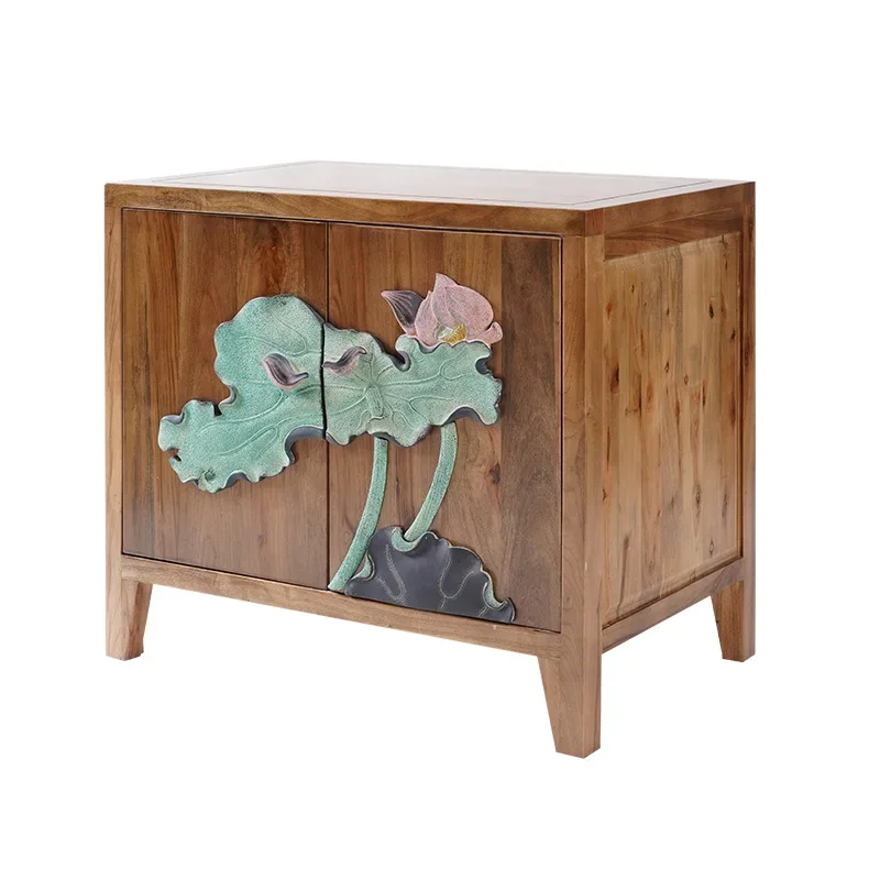 

New Chinese Bathroom Cabinet Solid Wood Camphorwood Storage Organizer Vertical Cabinet Floor-Standing Washstand Bathroom Cabinet