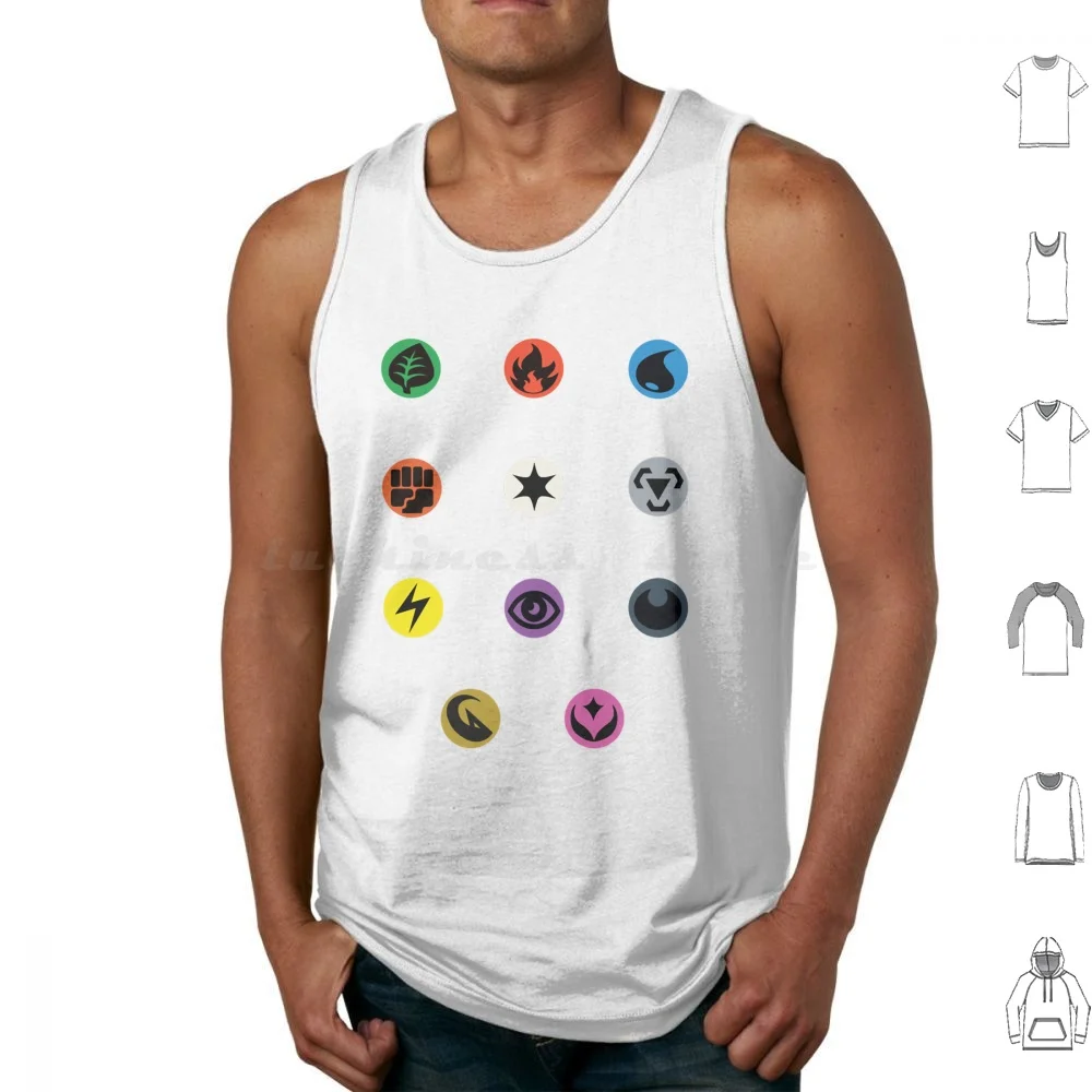 

Energy Types Pack Tank Tops Print Cotton Tcg Trading Game Tcg Energy Game Trading Games Round Charizard Trainer Go Plays