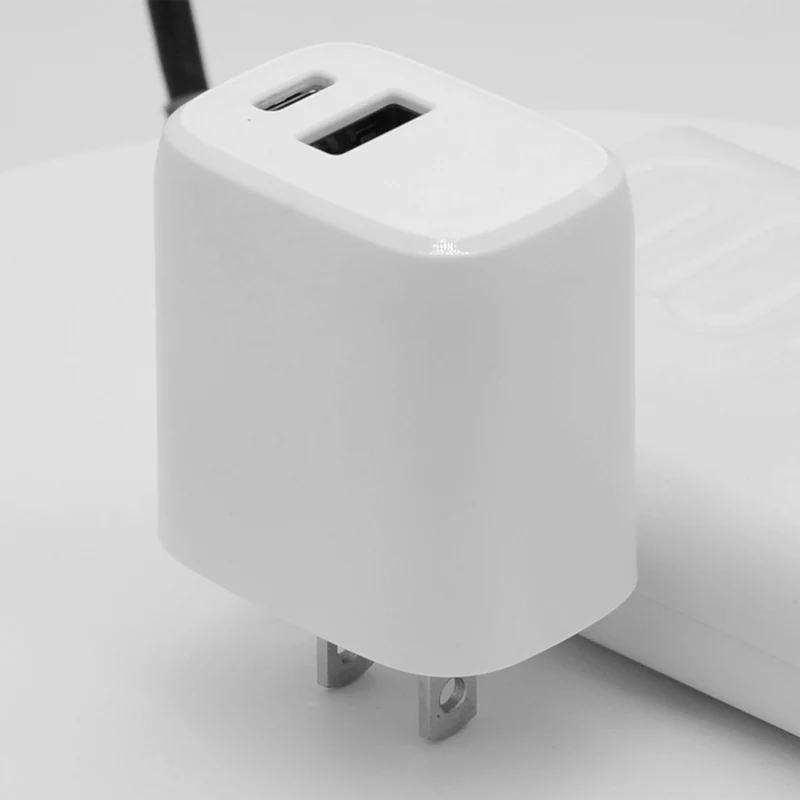 Unique Design Nice Look White EU US Pin Wall Travel Charger PD 20W QC3.0 Fast Charging for iPhone 15 Samsung Mobile Phone