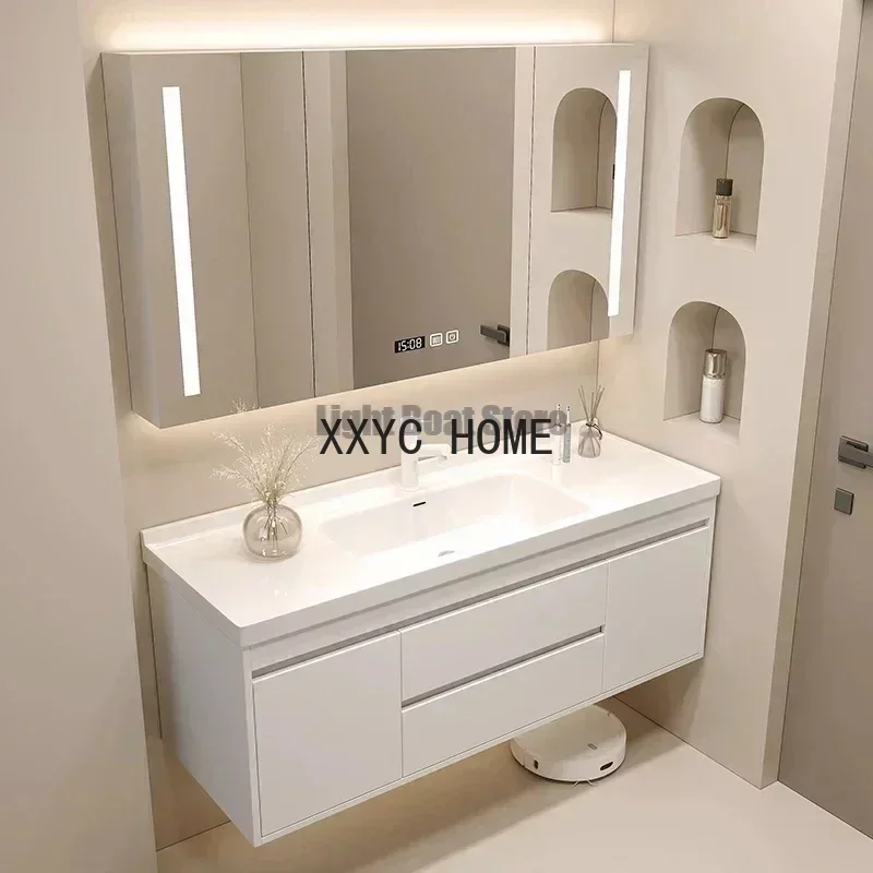 

Washbasin Mirror Drawer Wall White Bathroom Cabinets Vanity Luxury Bathroom Cabinets Make Up Organizer Gabinete Room Furniture