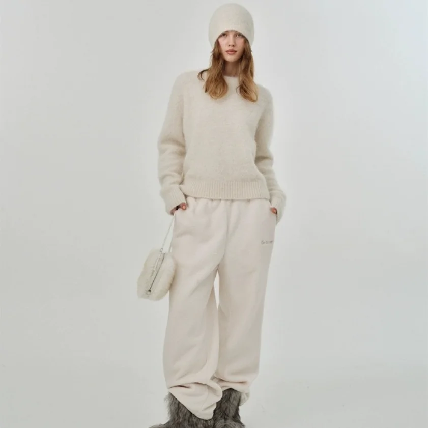 TheBarnet Women's Long Sve round Ne Sweater Letter Print Pure Color Commute Sle Autumn Faion Simple Design Knitted Top