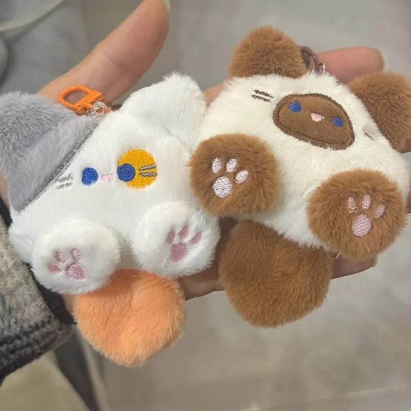 愛らしい長尾猫キーホルダーぬいぐるみ柔らかいぬいぐるみブックバッグ吊り下げ飾りかわいいリアルなぬいぐるみトレンディなベストセラー