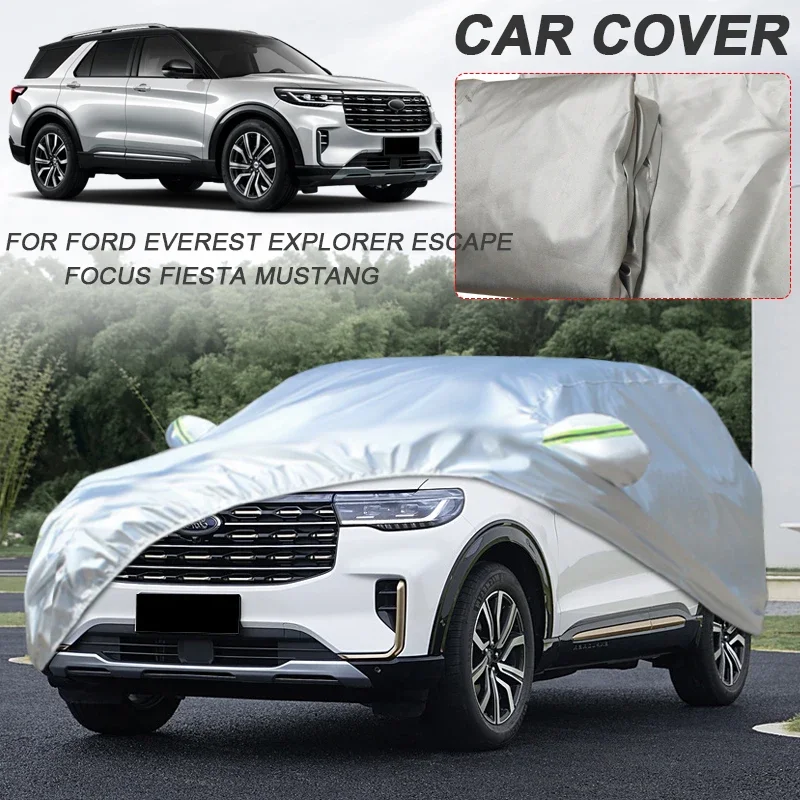 For FORD BRONCO ESCAPE KUGA EVEREST EXPLORER FIESTA MUSTANG MACH E PUMA TAURUS TERRITORY FOCUS HATCHBAC 210T Polyester Car Cover