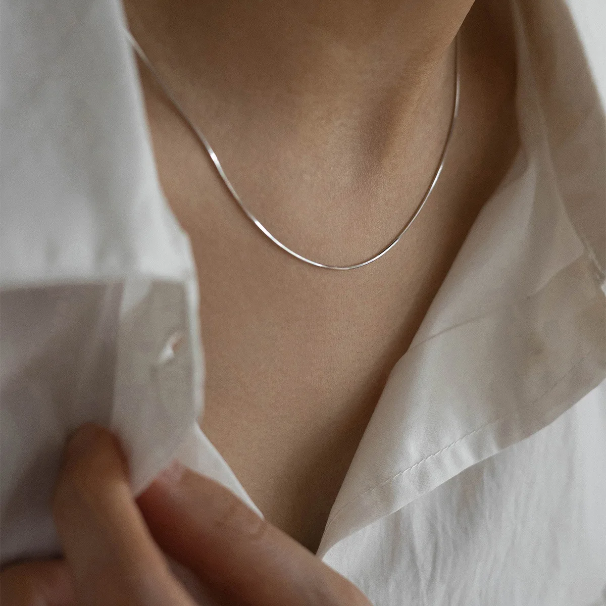 

Серебряное колье-цепочка из стерлингового серебра 925 пробы, 1 мм, 16–30 дюймов, женское, модное украшение для рождественской вечеринки, подарок