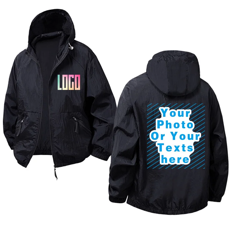 

DIY custom company logo ultra-thin sunscreen jacket, top jacket, men's and women's universal comfortable casual versatile windpr