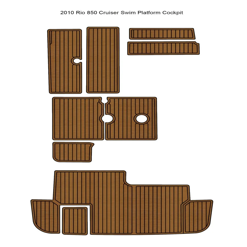 2010 Rio 850 Cruiser Swim Platform Cockpit Boat EVA Faux Teak Deck Mat Floor Pad SeaDek MarineMat Gatorstep Style Self Adhesive