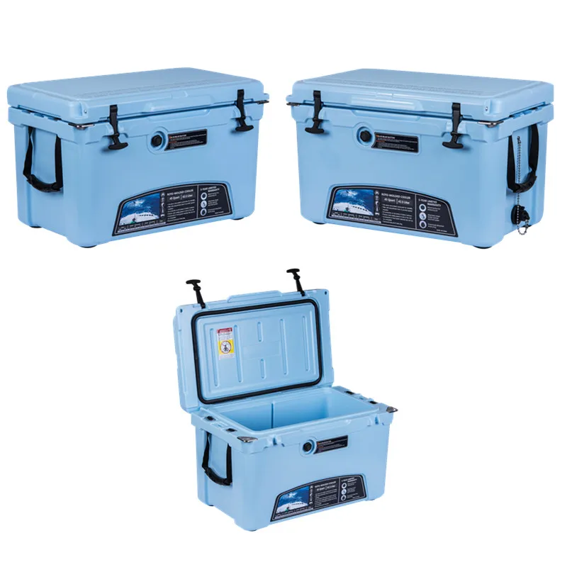 35QT Roto‑Molded Hard Cooler Box With Drain Tap Insulated Ice Chest For Outdoor Food Beverage Storage